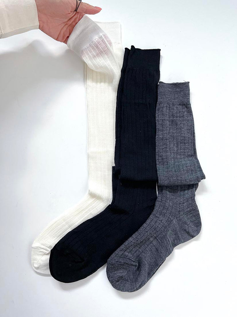 Merino Wool Knee High Socks Set