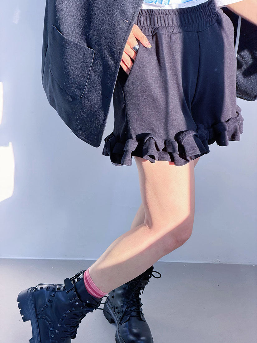 Ruffle Hem Mini Jogging Skort (3 Colours)