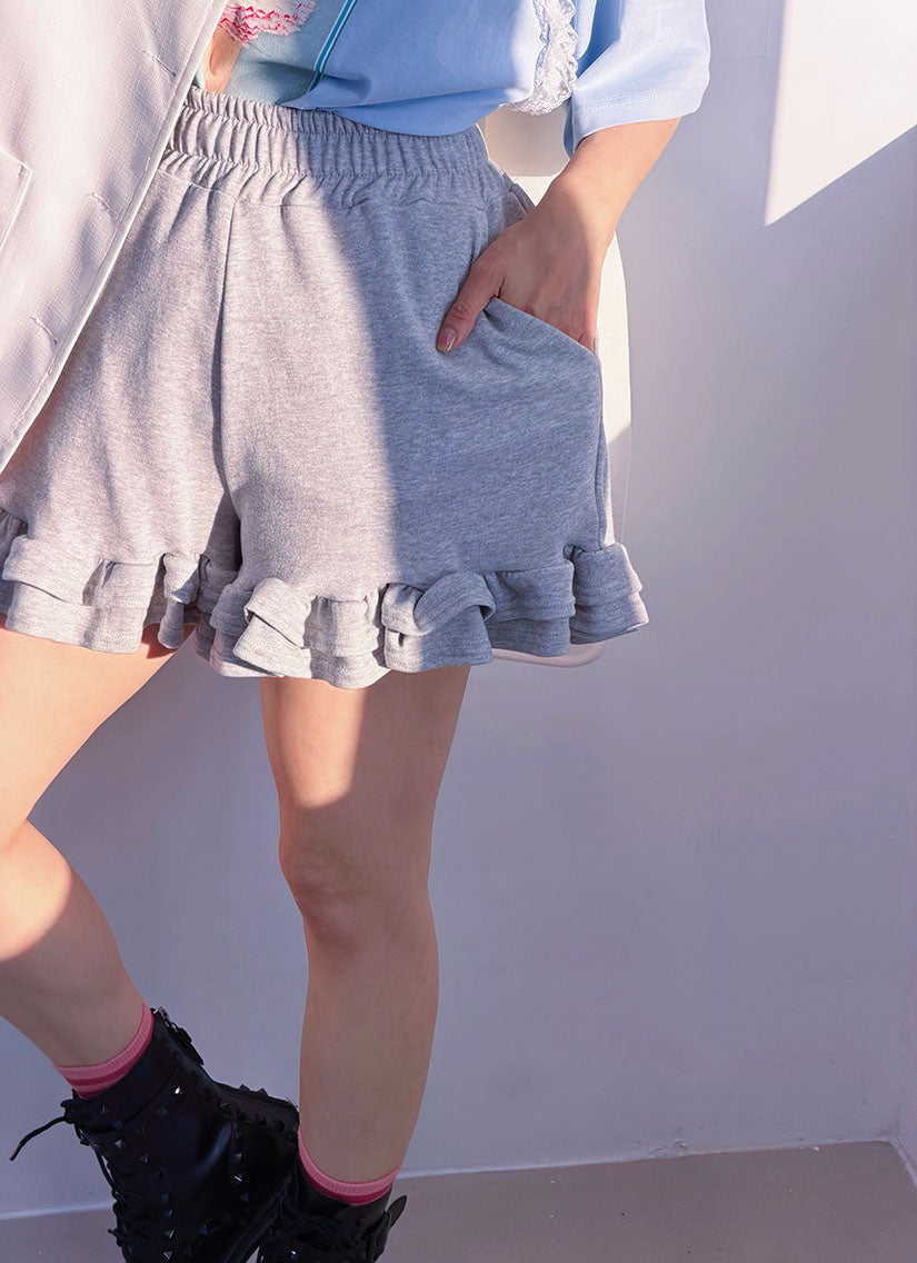 Ruffle Hem Mini Jogging Skort (3 Colours)