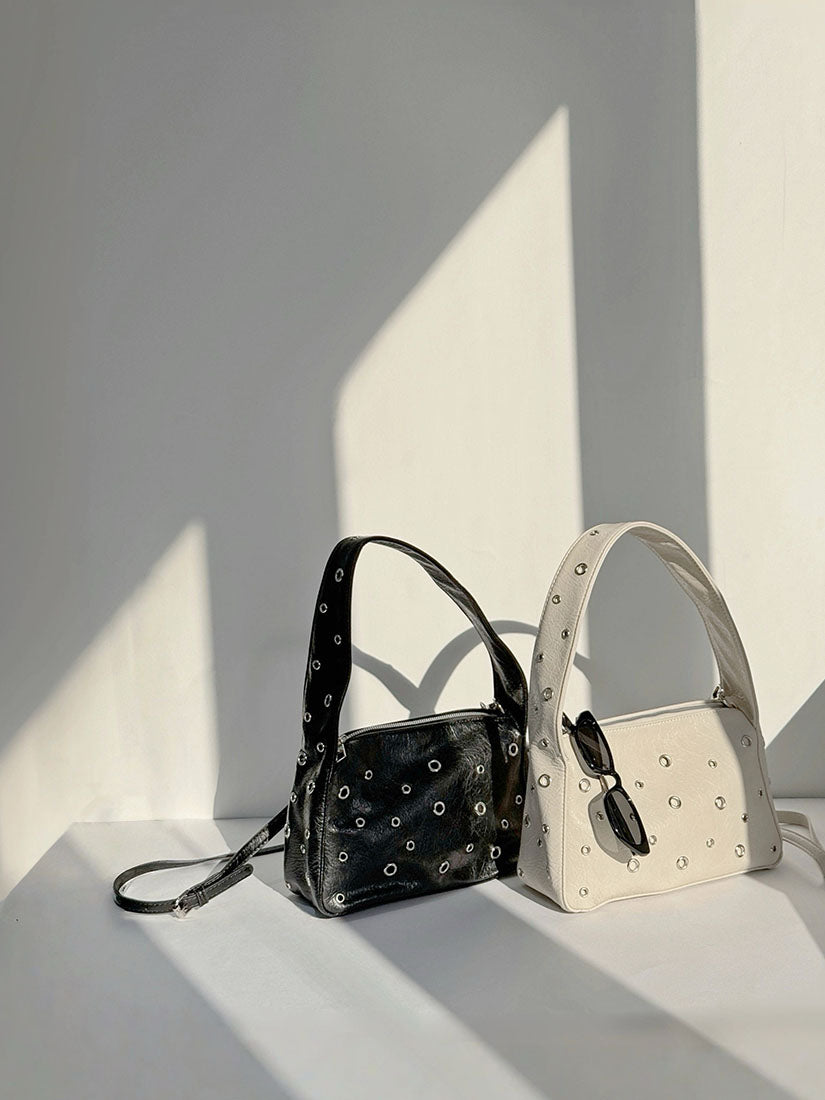 Eyelet Polka Dot Shoulder Bag (2 Colours)