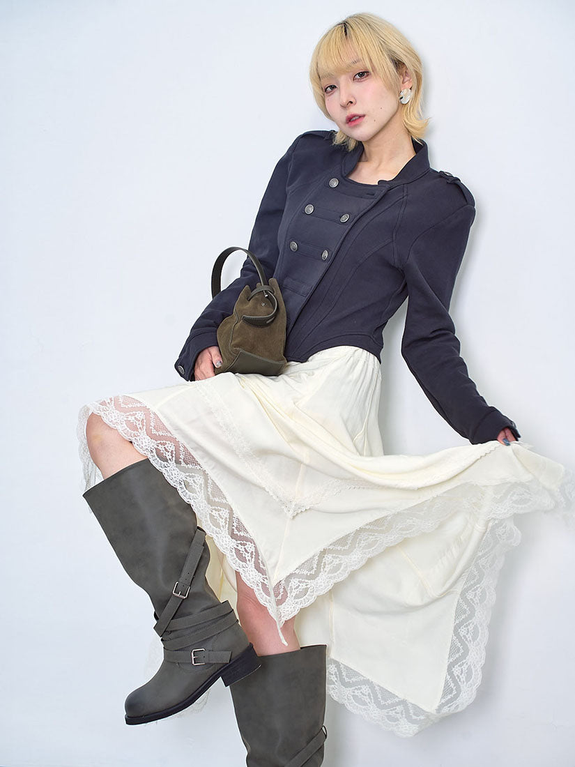 Criss-Cross Strapped Suede-Look Knee High Boots (2 Colours)