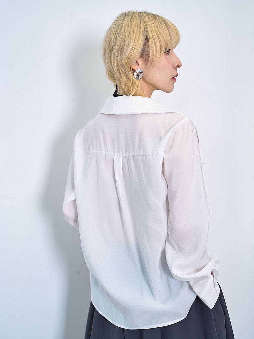 Asymmetric Deconstructed Collar Shirt (2 Colours)