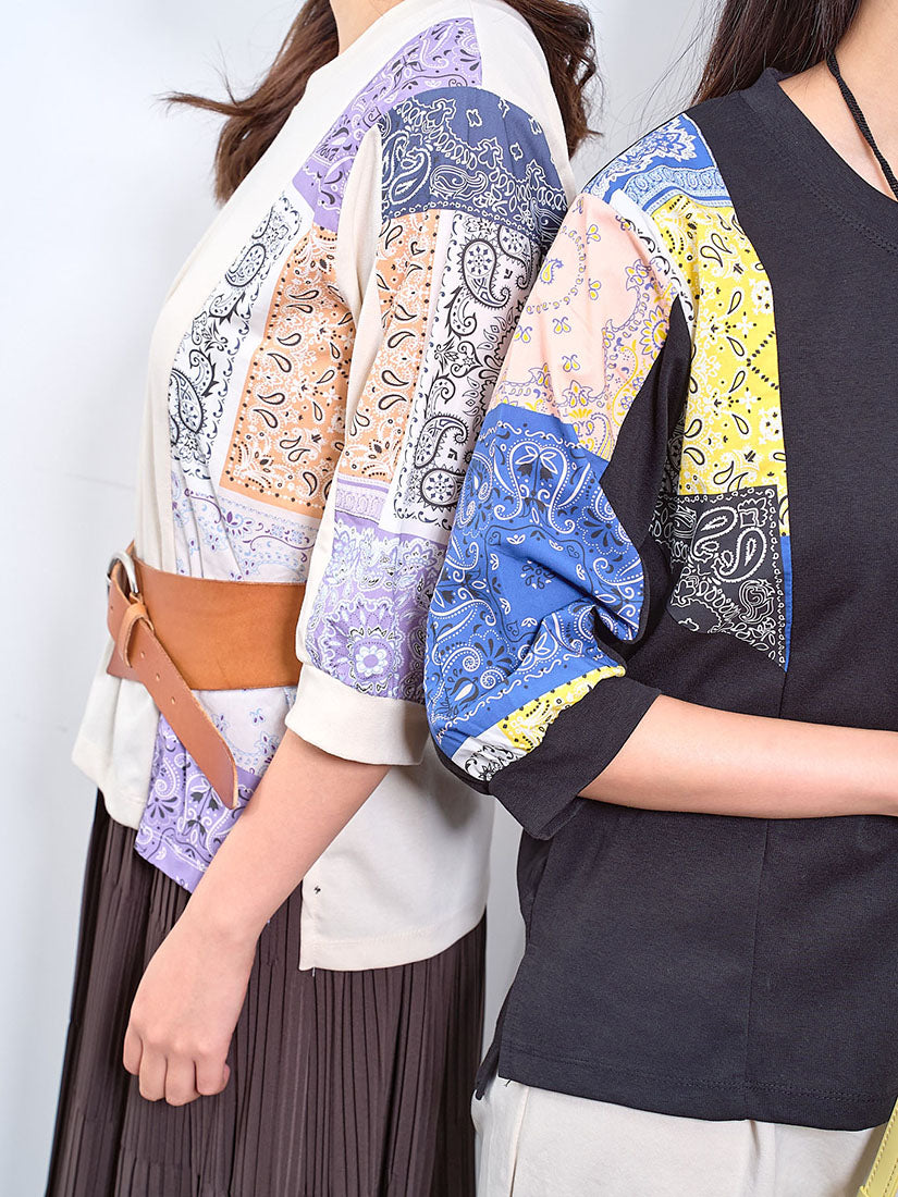 Paisley Printed Patchwork Top (2 Colours)