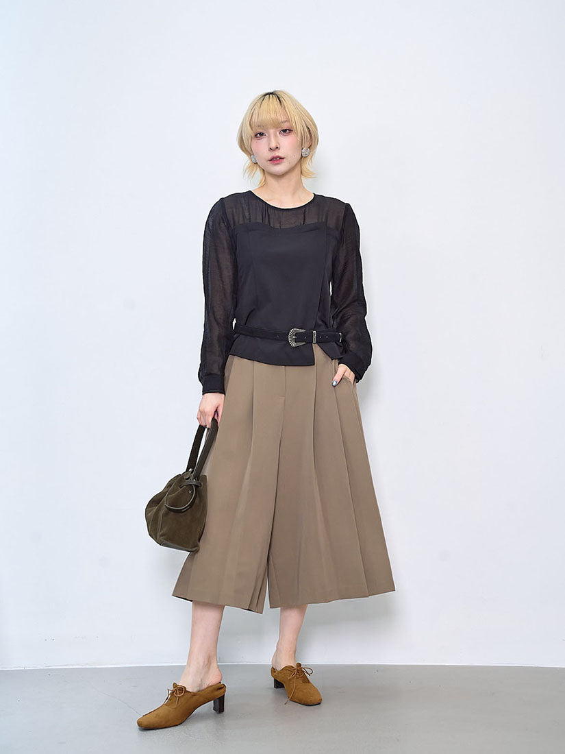 Sheer Top With Tube Top Waistcoat (2 Colours)