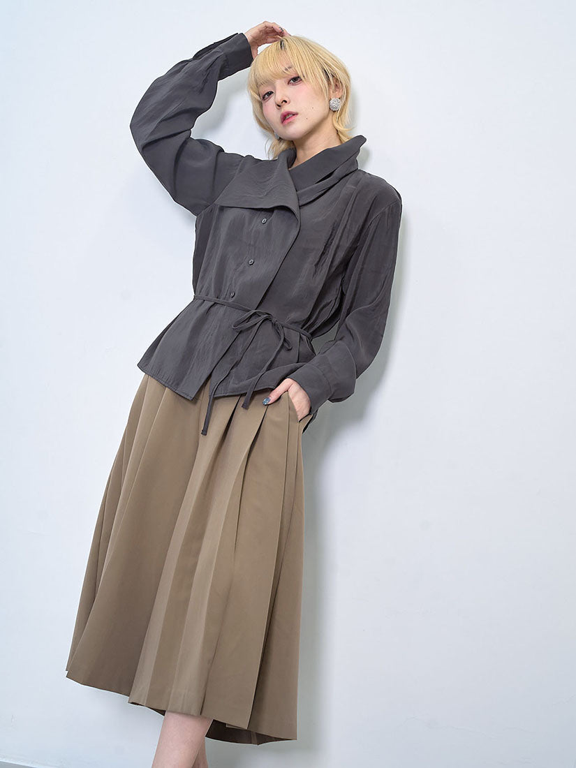 Asymmetric Deconstructed Collar Shirt (2 Colours)