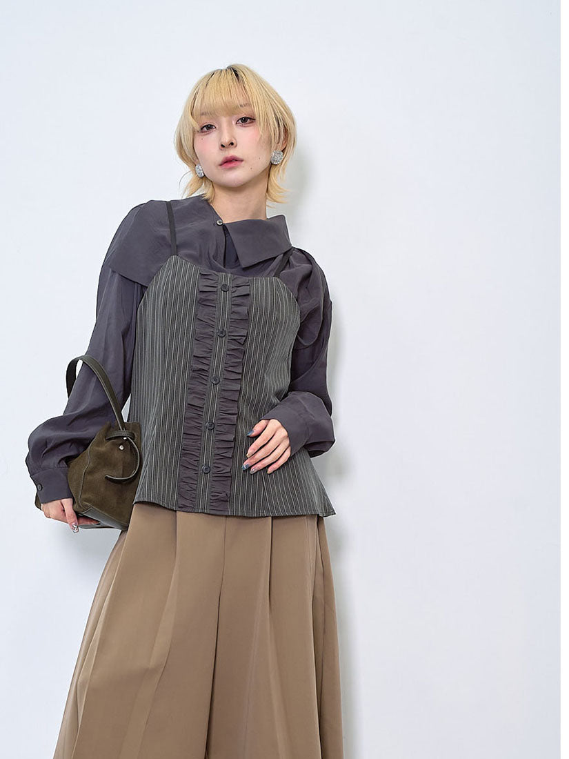 Asymmetric Deconstructed Collar Shirt (2 Colours)