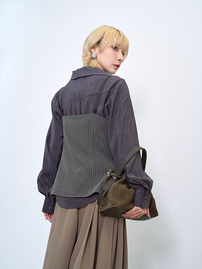 Asymmetric Deconstructed Collar Shirt (2 Colours)