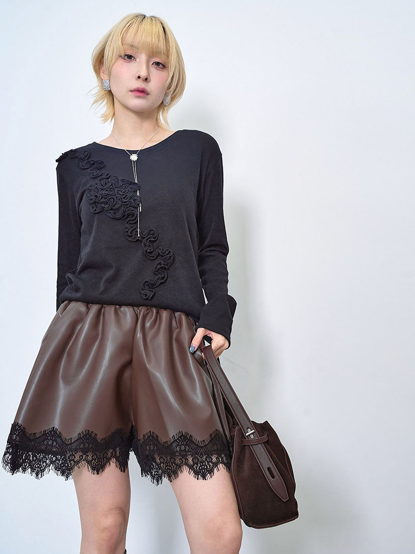 Ruffle Flower Applique Top (2 Colours)