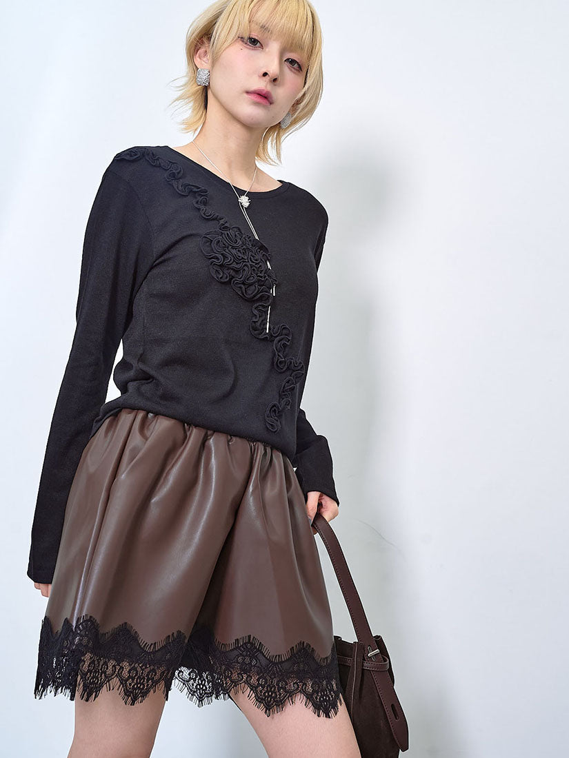 Ruffle Flower Applique Top (2 Colours)