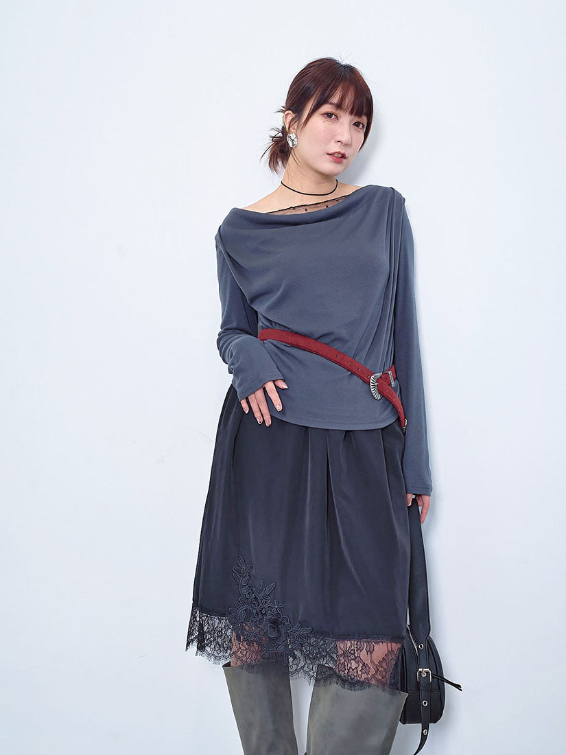 Layered Mesh Drape Neck Top (2 Colours)