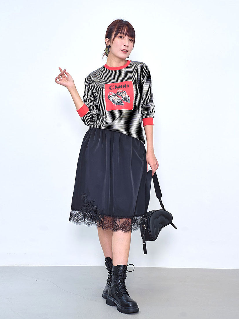 Lace Hem Skirt (2 Colours)