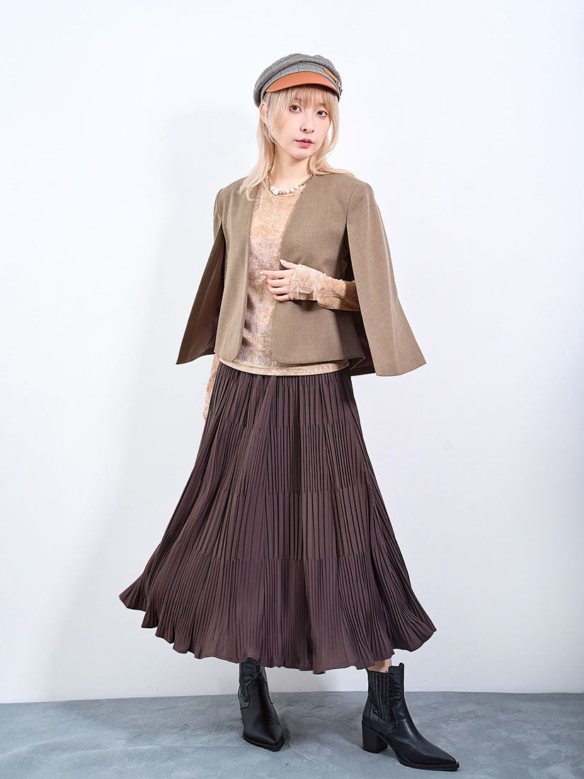 Thick & Thin Pleated Skirt (2 Colours)