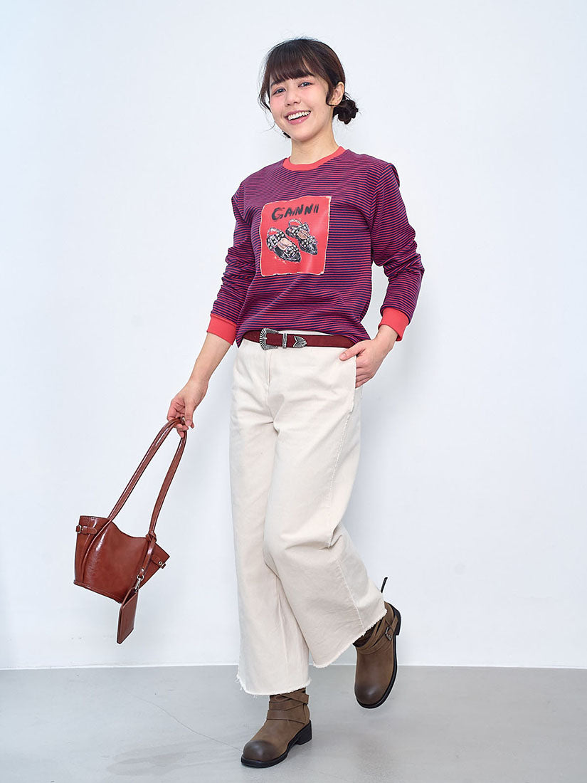 Studs Flats Printed Striped Top (2 Colours)