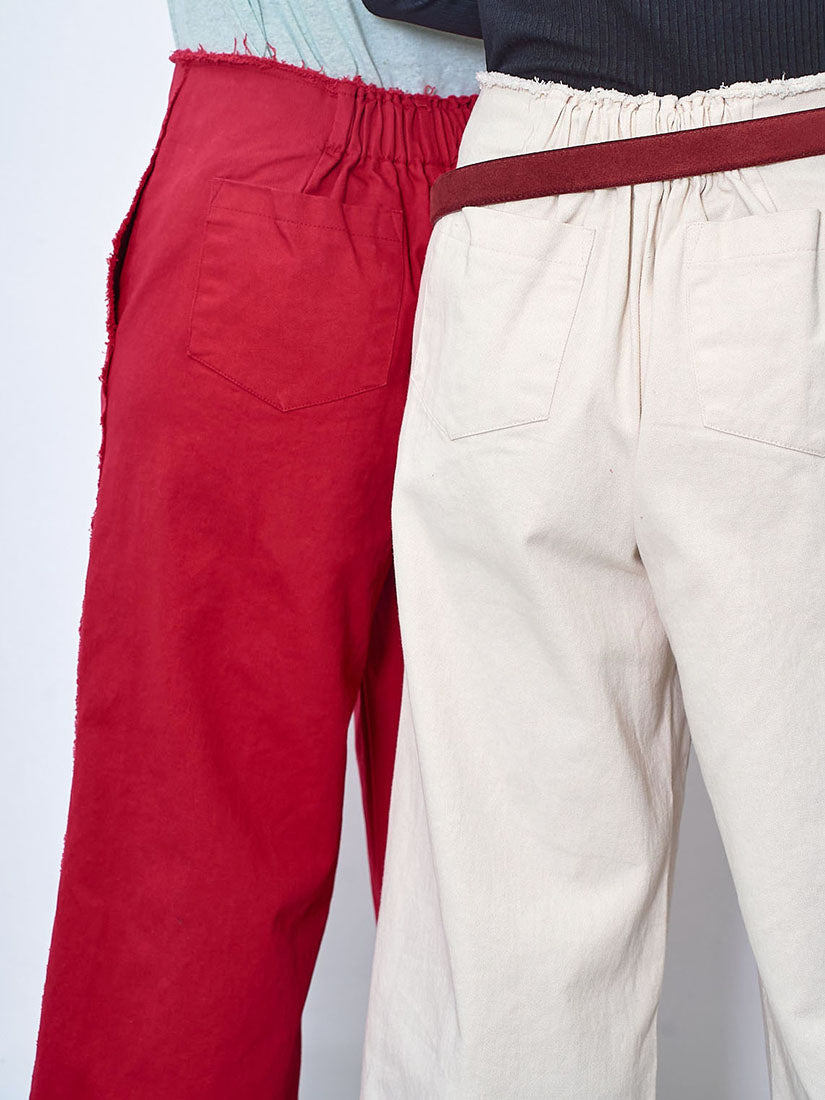 Raw Edge Twill Pants (3 Colours)