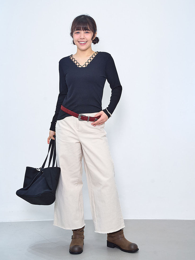 Raw Edge Twill Pants (3 Colours)