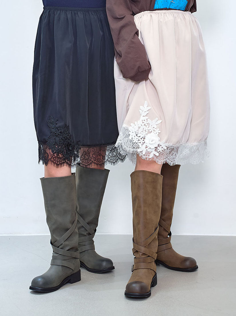 Lace Hem Skirt (2 Colours)