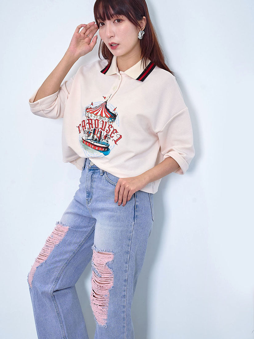 Carousel Printed Polo Top (2 Colours)