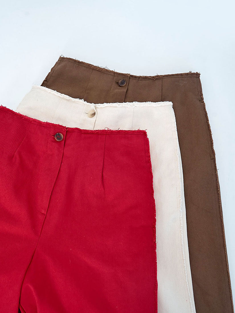 Raw Edge Twill Pants (3 Colours)