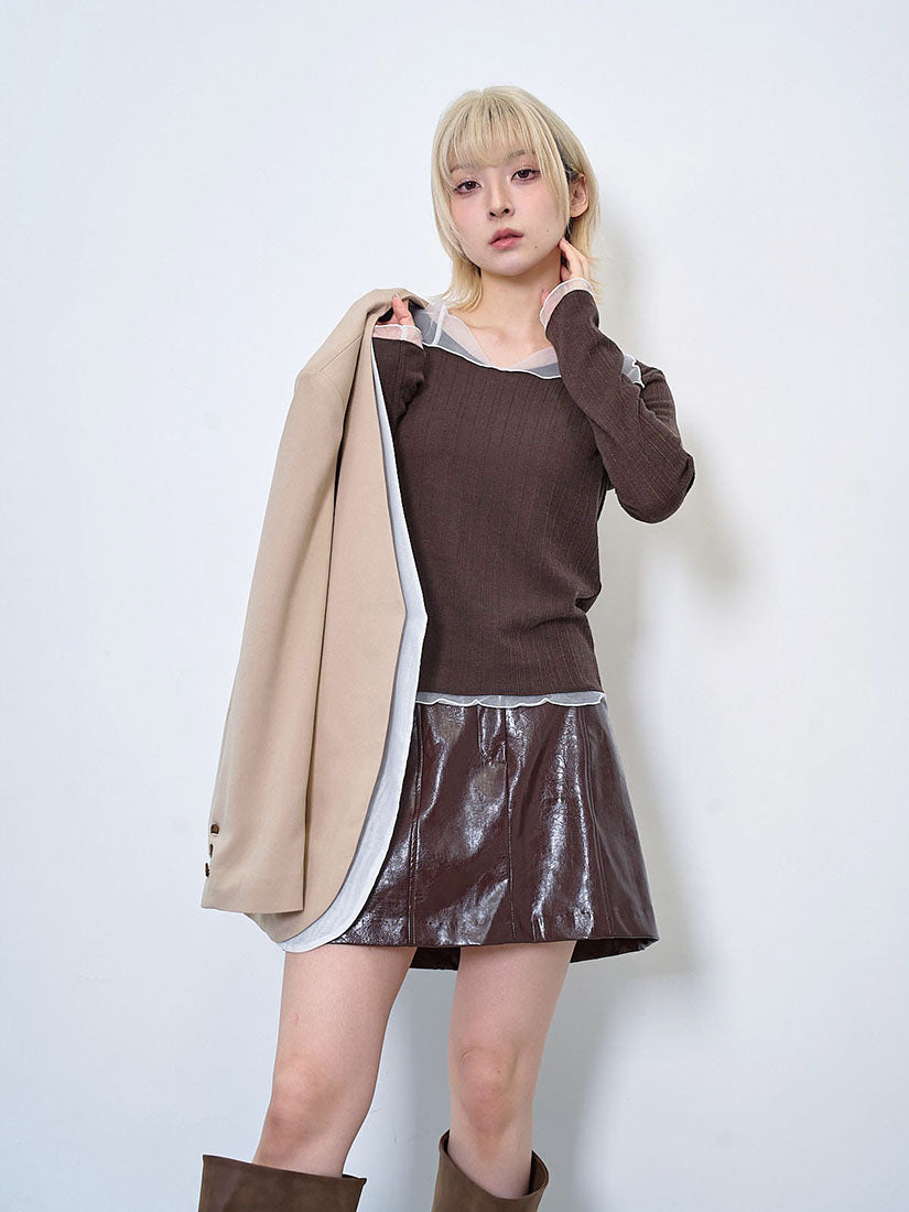Leather Effect Skirt (2 Colours)