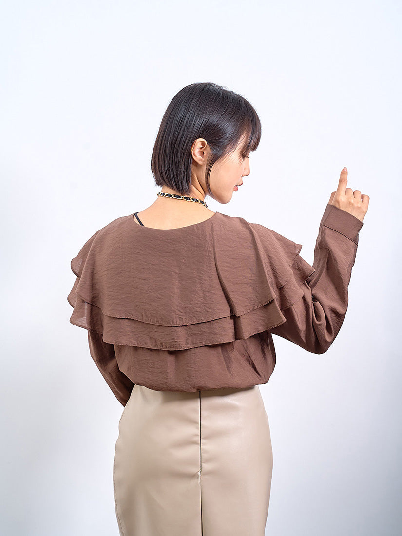 Layered Ruffle Collar Blouse (2 Colours)