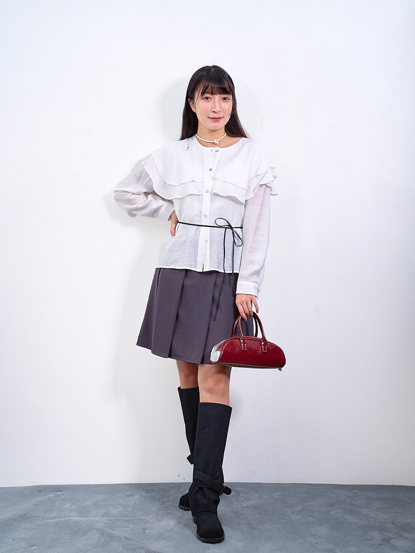 Layered Ruffle Collar Blouse (2 Colours)