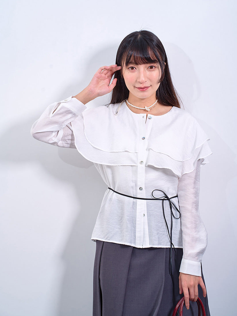 Layered Ruffle Collar Blouse (2 Colours)