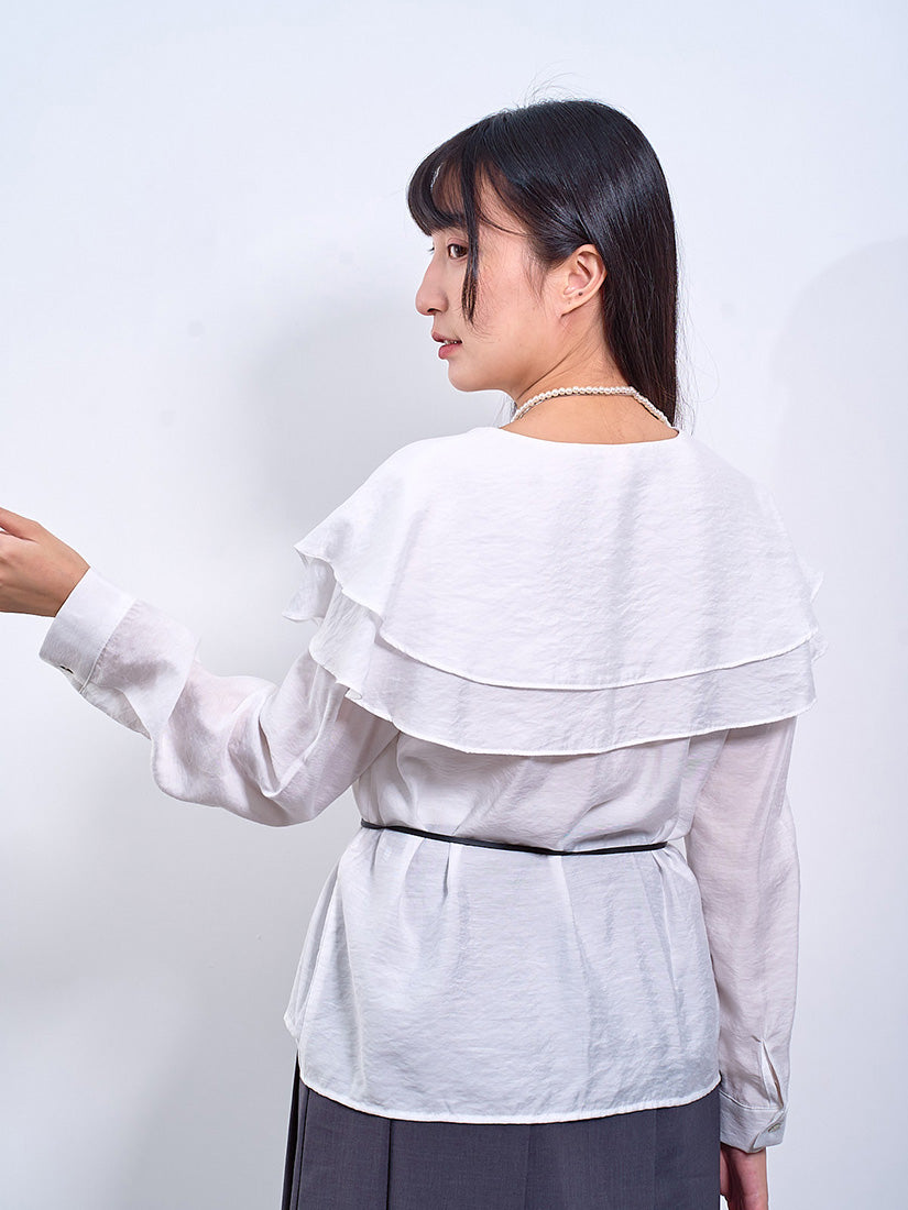 Layered Ruffle Collar Blouse (2 Colours)