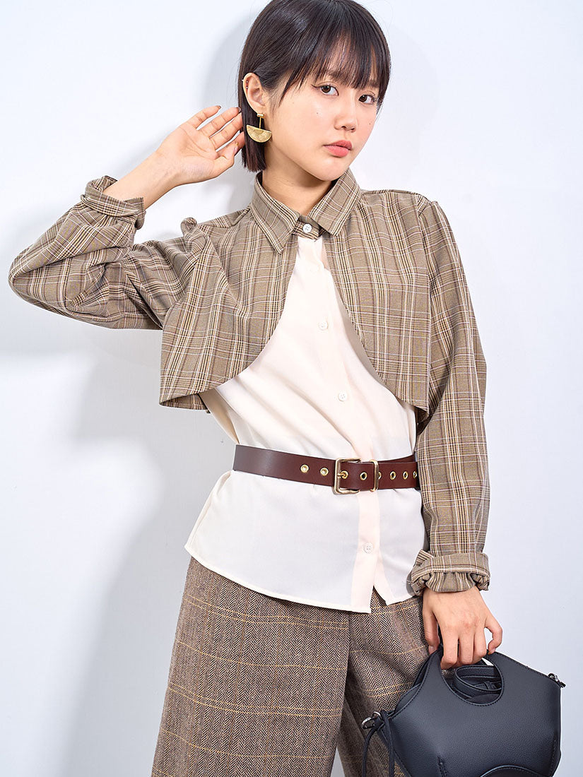 Tartan Shrug Layered Shirt (2 Colours)