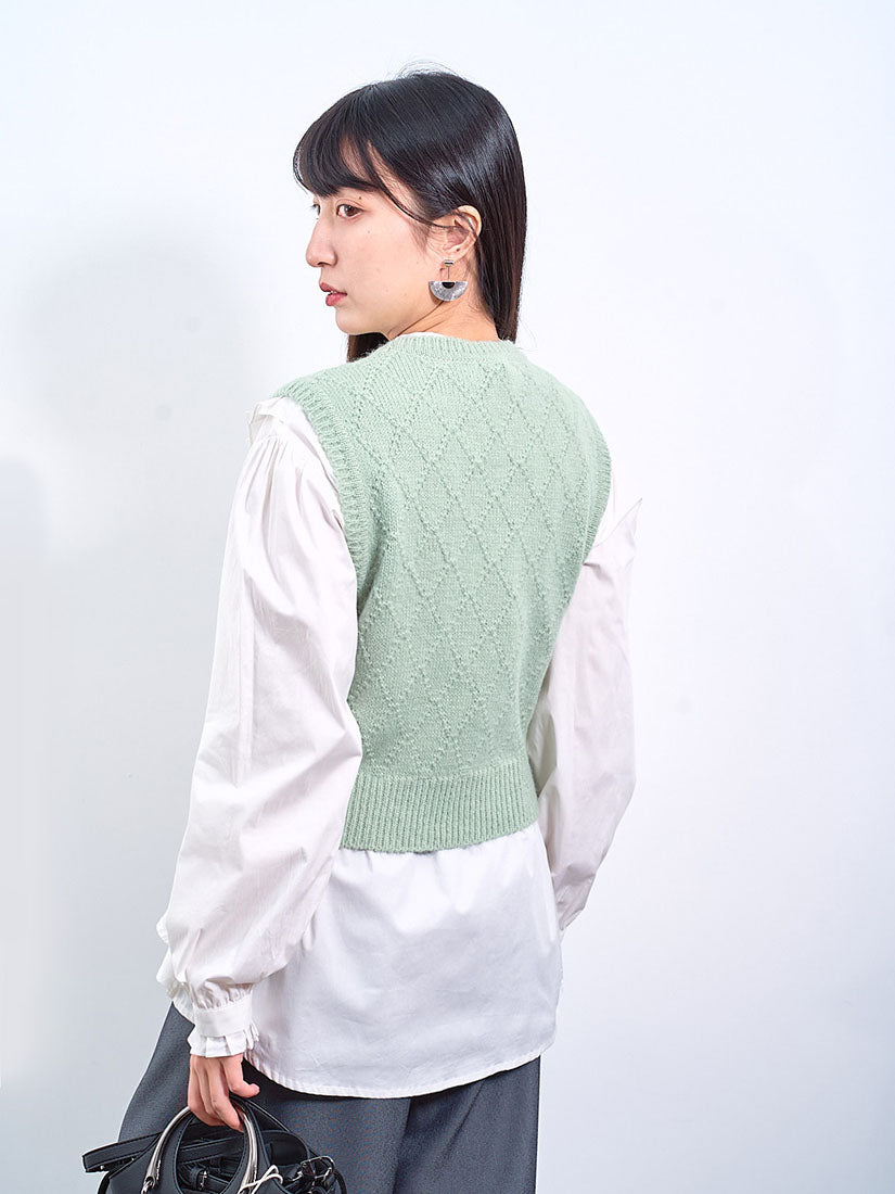 Starry Argyle Knitted Vest (2 Colours)