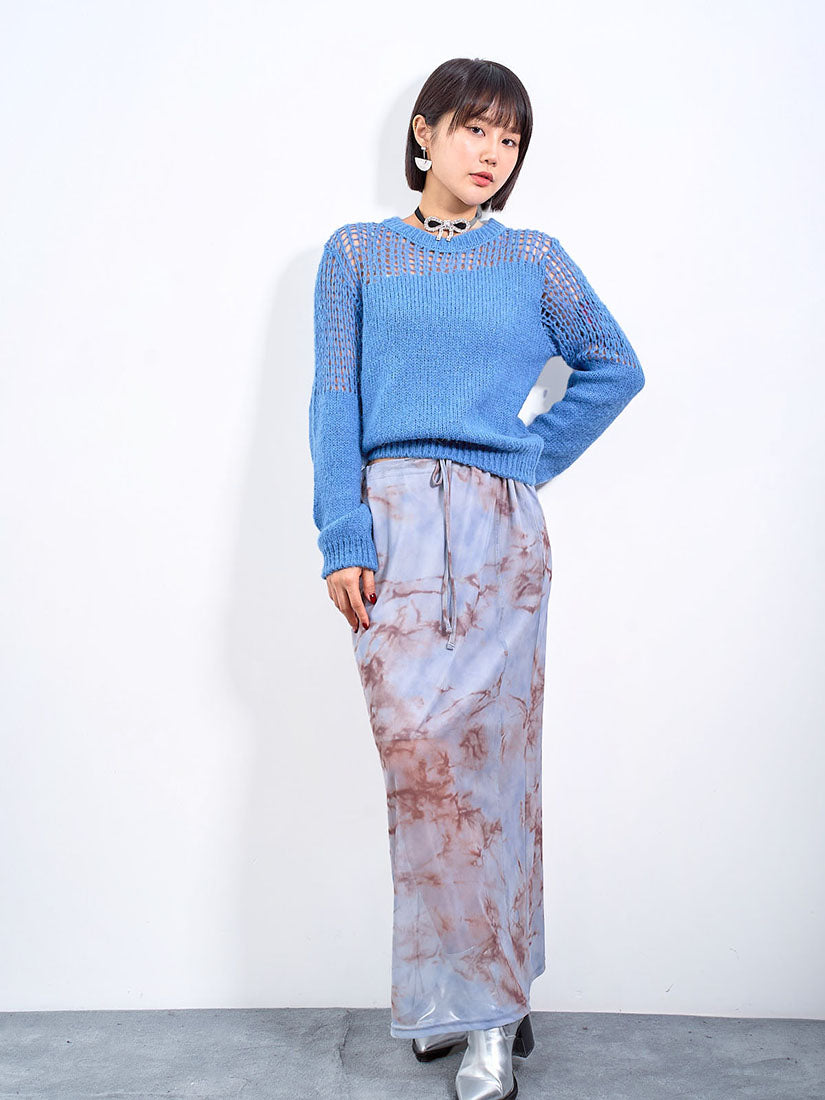 Sheer Marble Print Skirt (2 Colours)