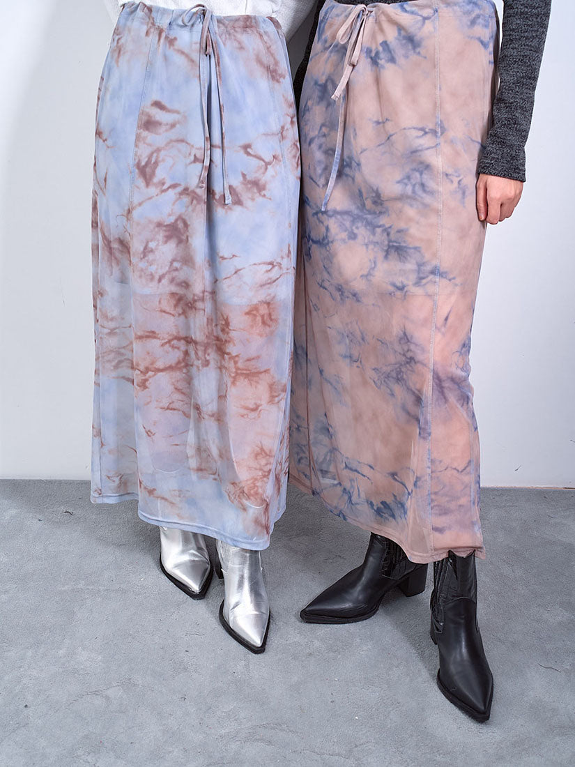 Sheer Marble Print Skirt (2 Colours)