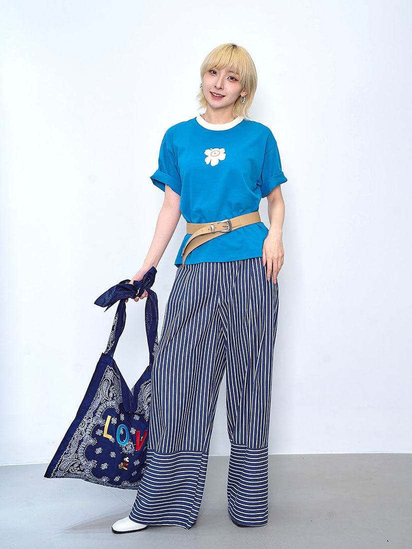 Contrast Neck Unikko Flower Printed Tee (3 Colours)