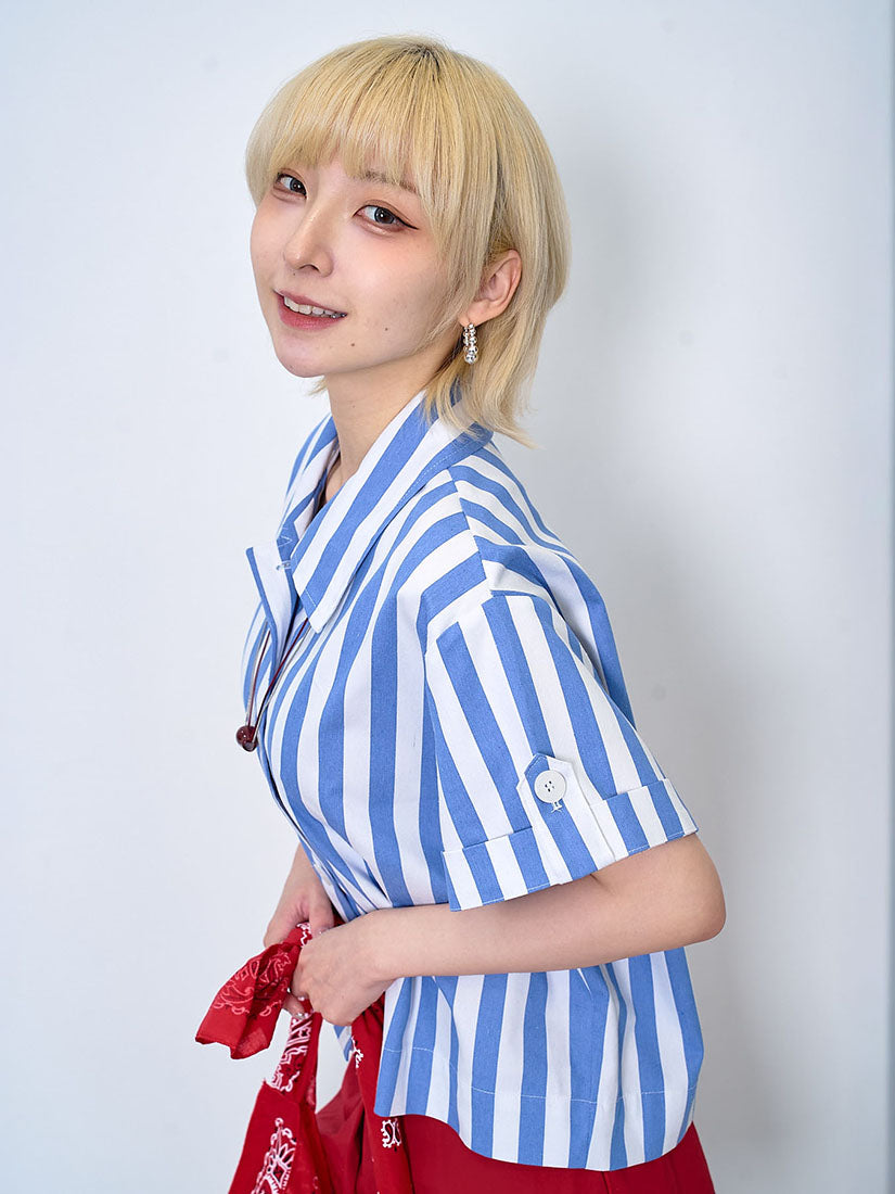 Bold Striped Crop Shirt (2 Colours)