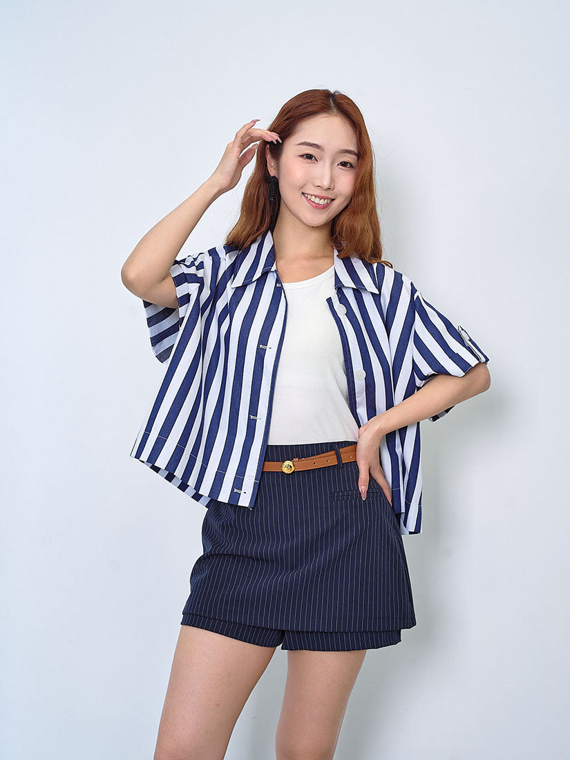 Bold Striped Crop Shirt (2 Colours)