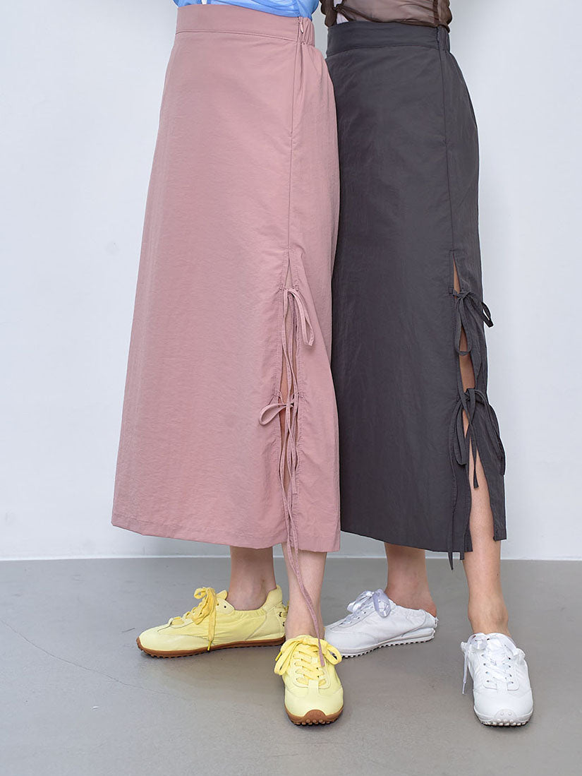 Side Slit Ribbon Skirt (2 Colours)