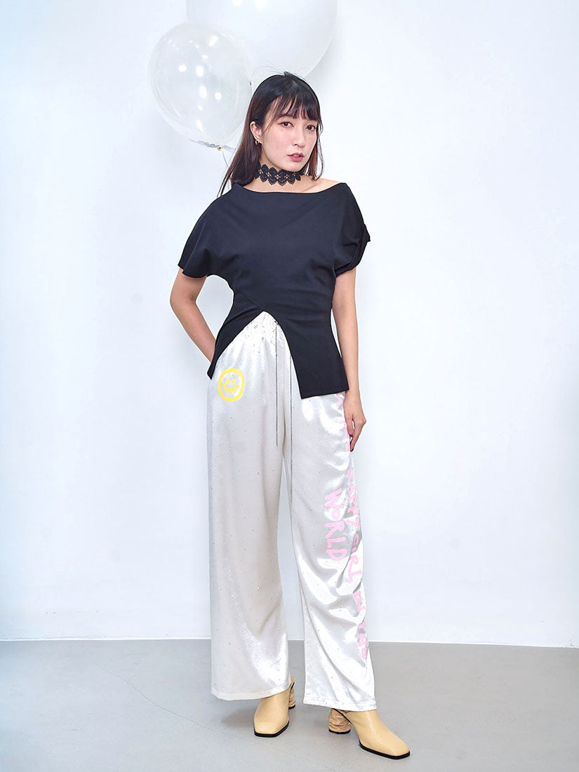 Boat Neck Middle Slit Top (2 Colours)
