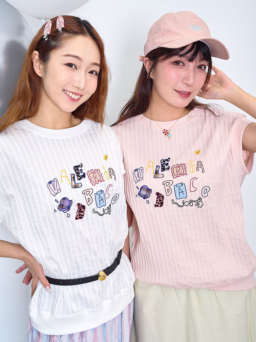 Alphabet Flocked Patch Top (2 Colours)