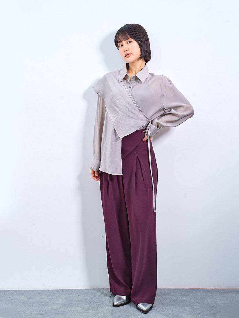 Wrap Layered Wide Leg Pants (2 Colours)