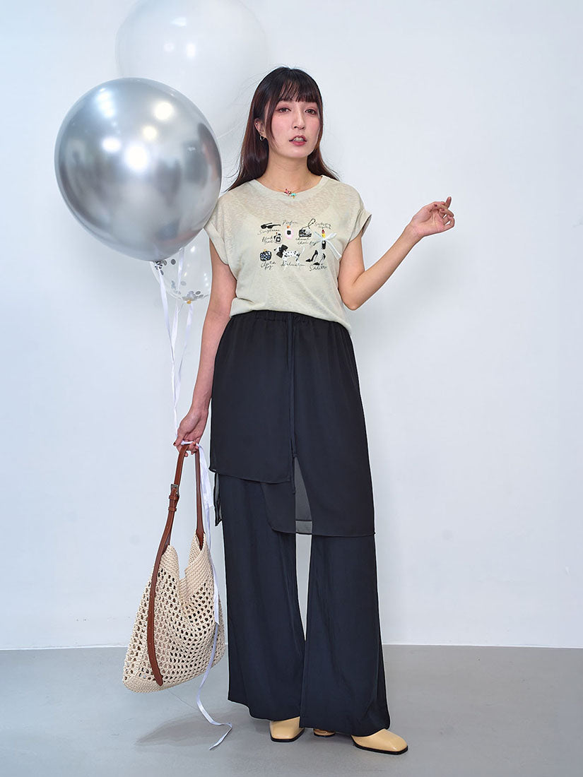 Glam Up Printed Fold Cuff Top (2 Colours)
