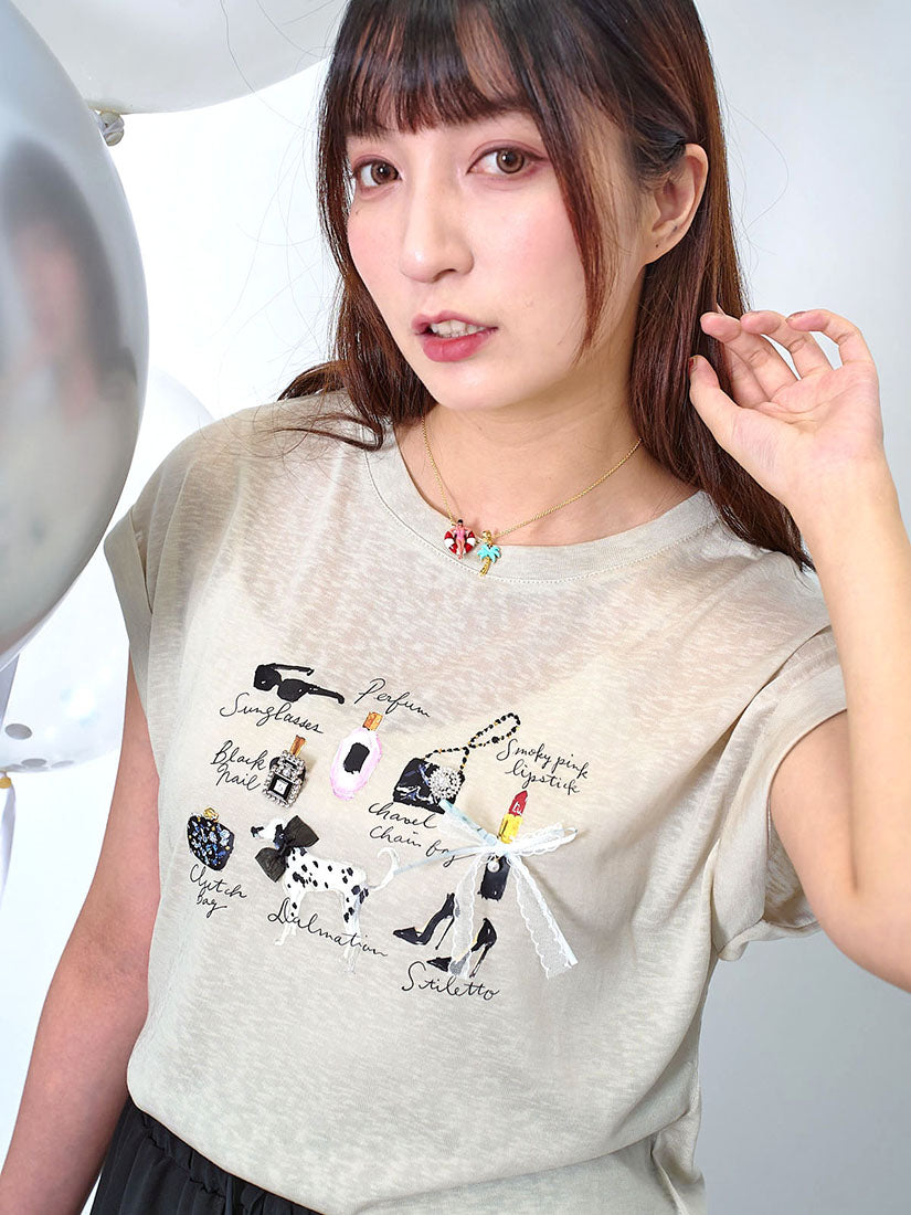 Glam Up Printed Fold Cuff Top (2 Colours)