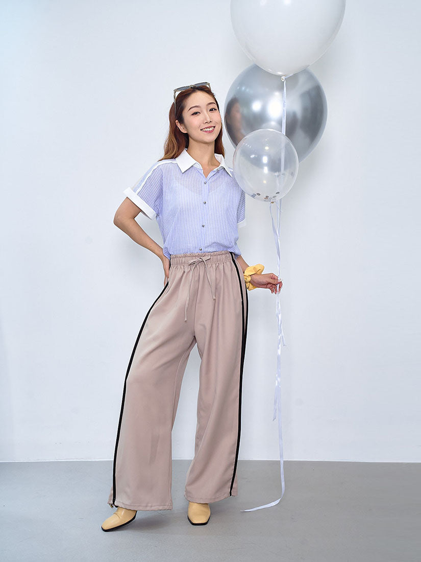 Contrast Piping Side Seam Pants (3 Colours)