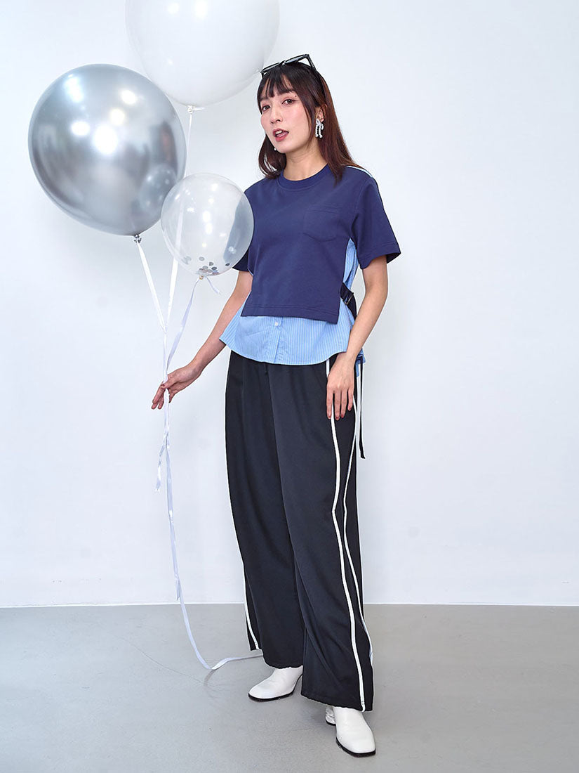 Contrast Piping Side Seam Pants (3 Colours)