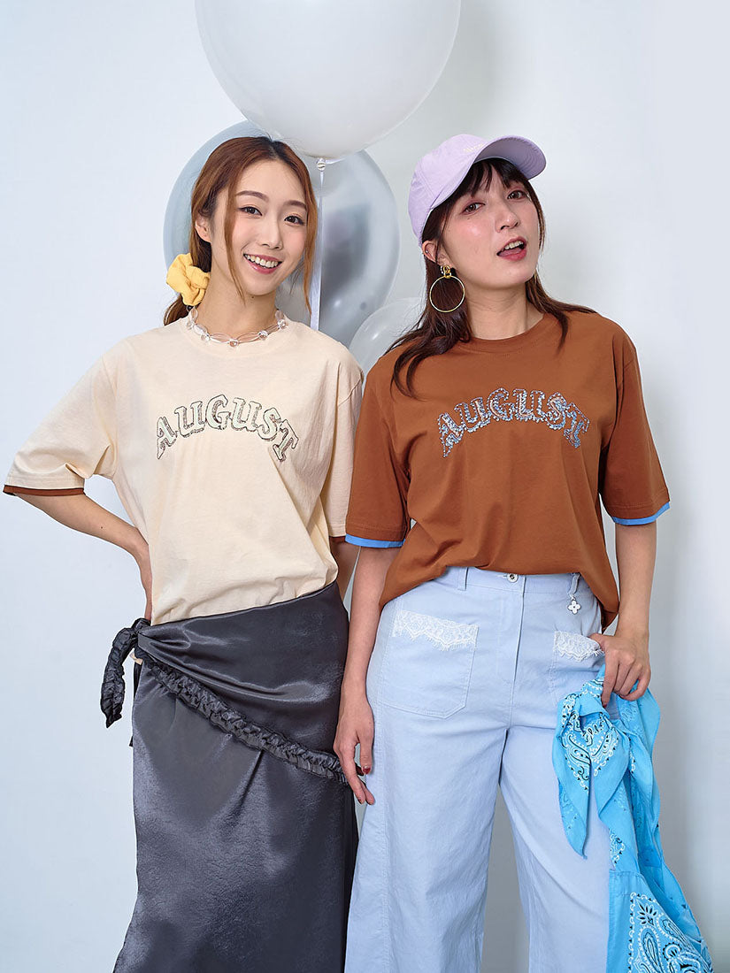 'August' Embellishment Tee (2 Colours)