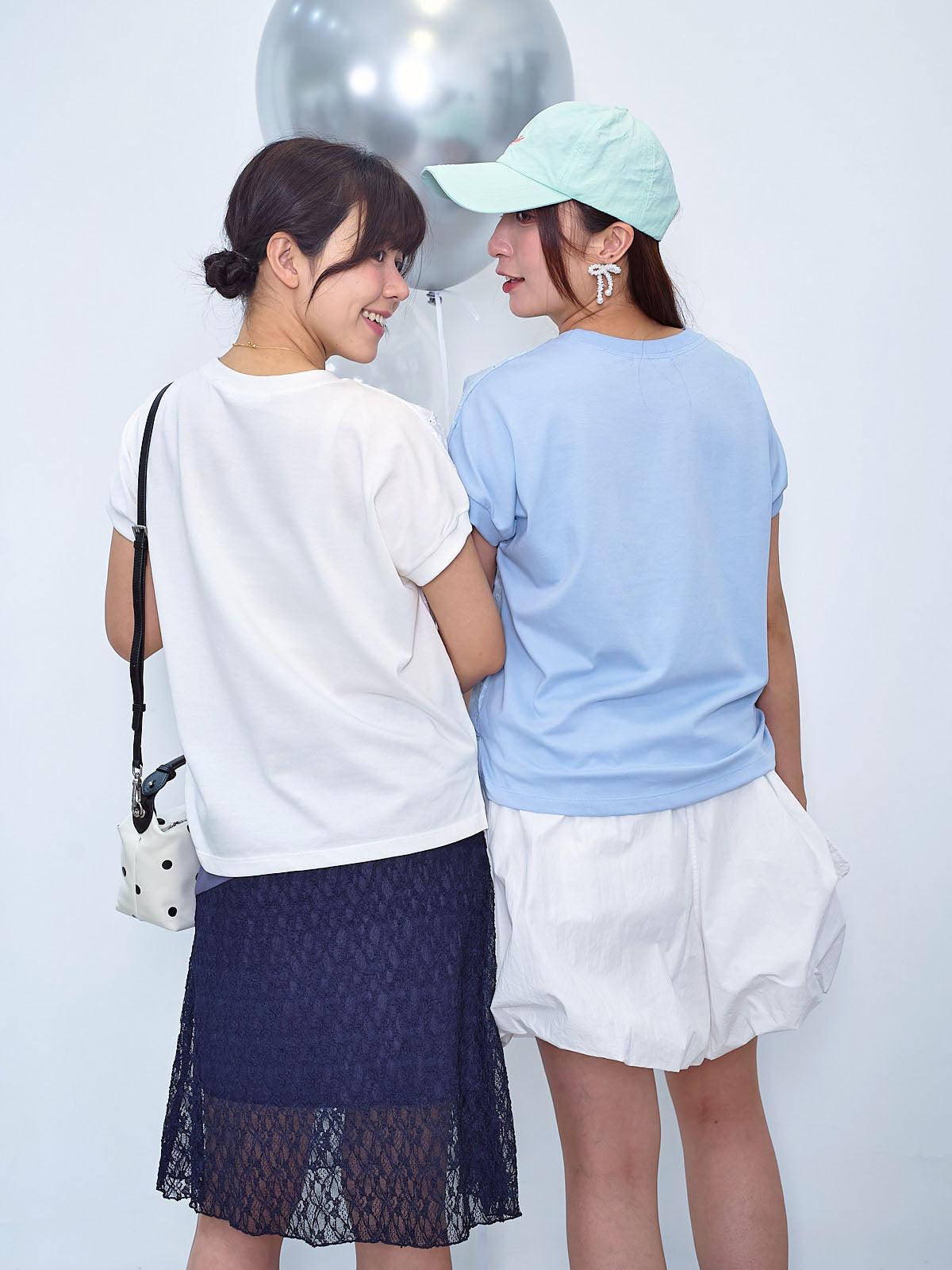 Flock Printed Embroidered Front Panel Top (2 Colours)
