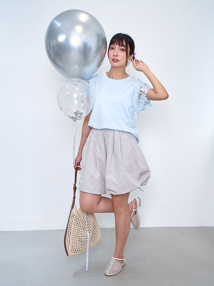 Drawstring Hem Balloon Skort (3 Colours)