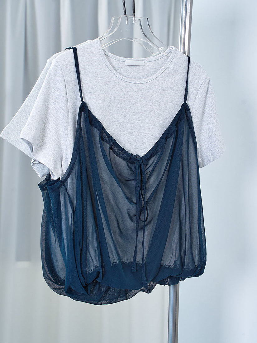 Mesh Cami Cover Up Tee
