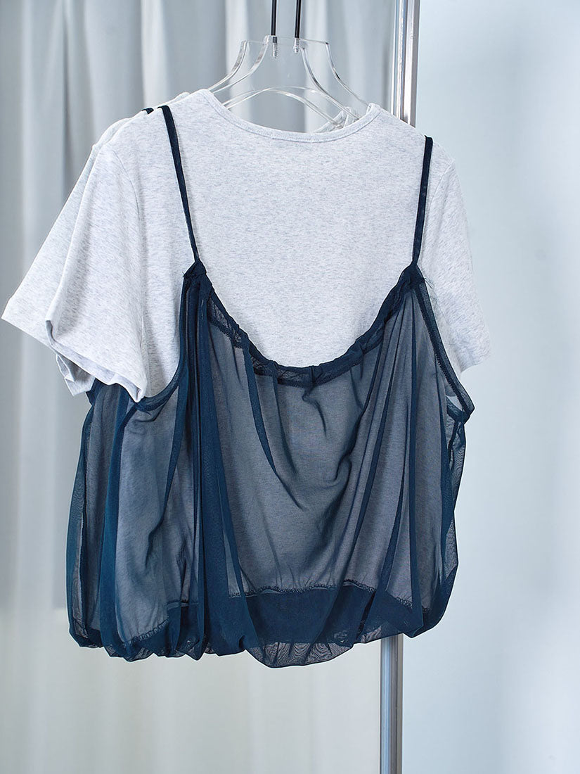 Mesh Cami Cover Up Tee