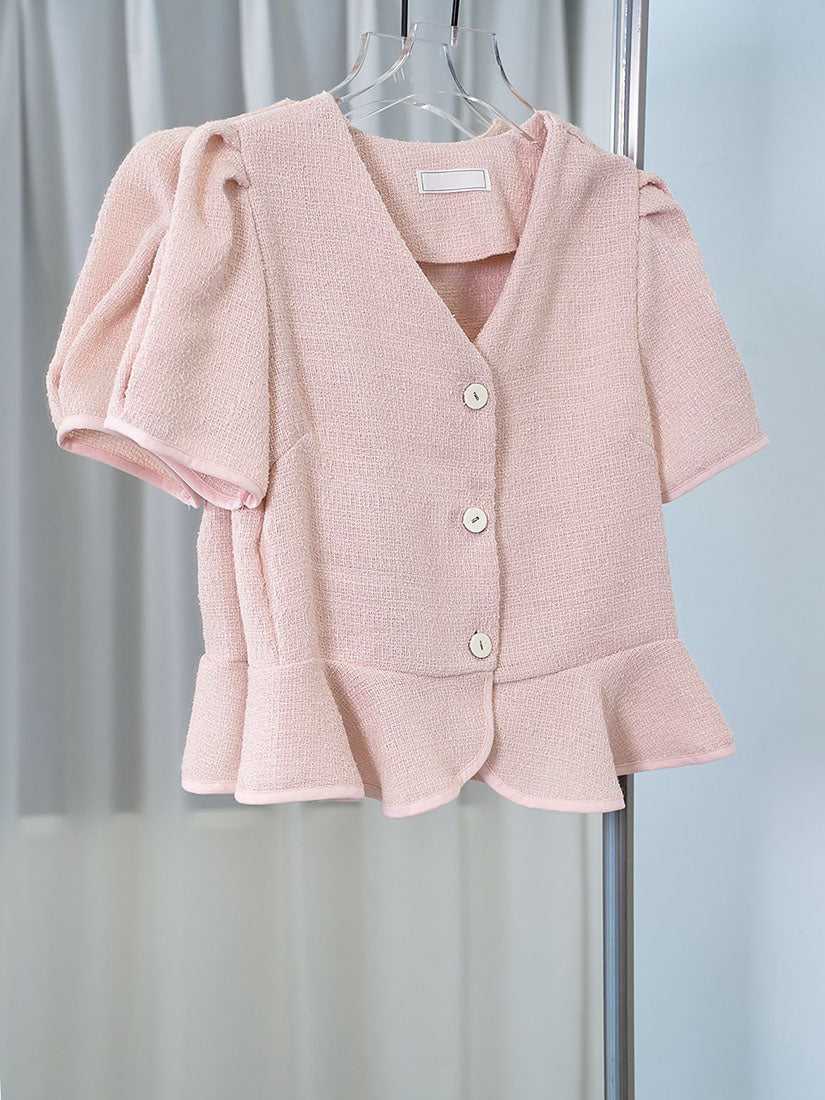 Ruffle Hem Crop Jacket