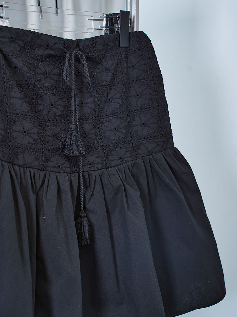 Embroidered Tiered Mini Skirt (2 Colours)