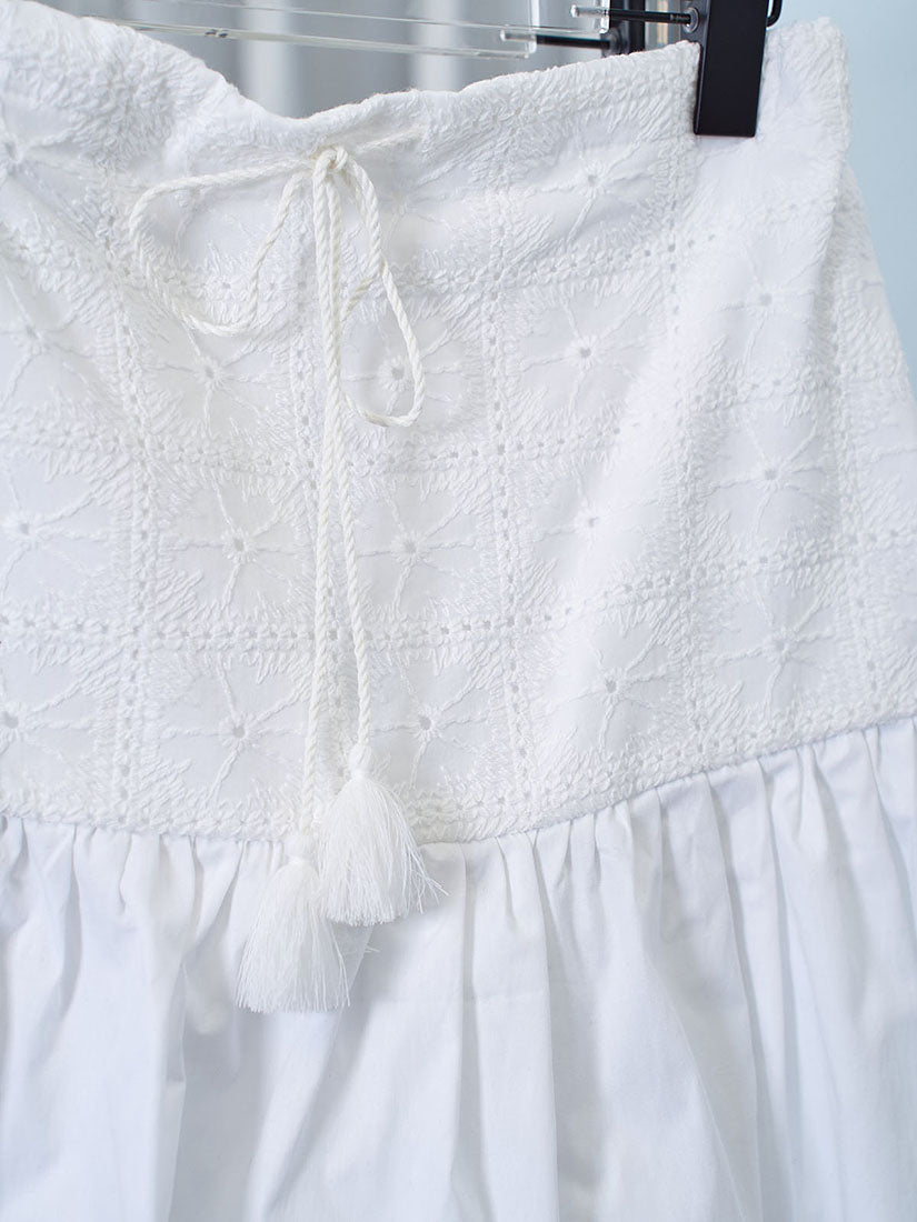 Embroidered Tiered Mini Skirt (2 Colours)